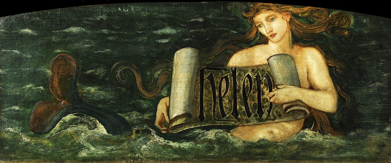 Helen, en havfrue, ca. 1880 af Edward Burne Jones