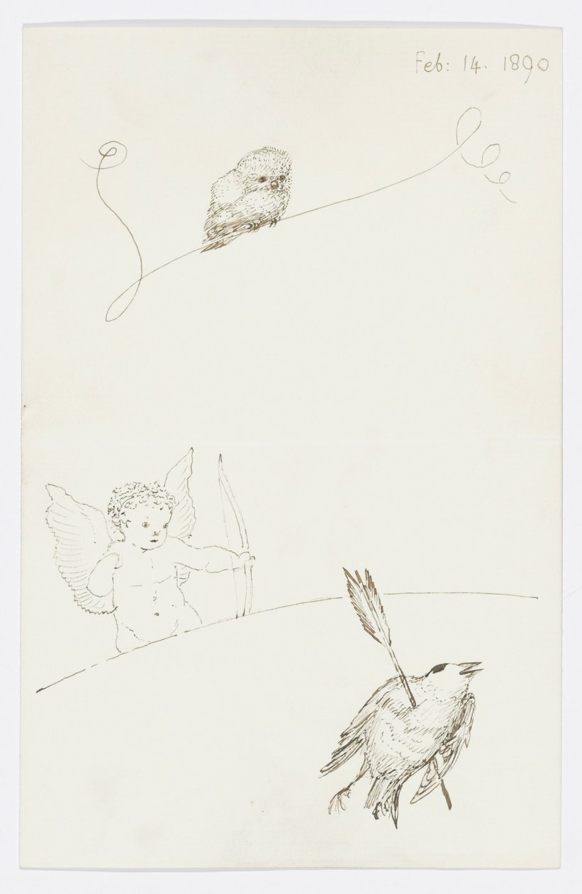 Brev til kunstnerens barnebarn Angela Thirkell (blyant på papir) af Edward Burne Jones