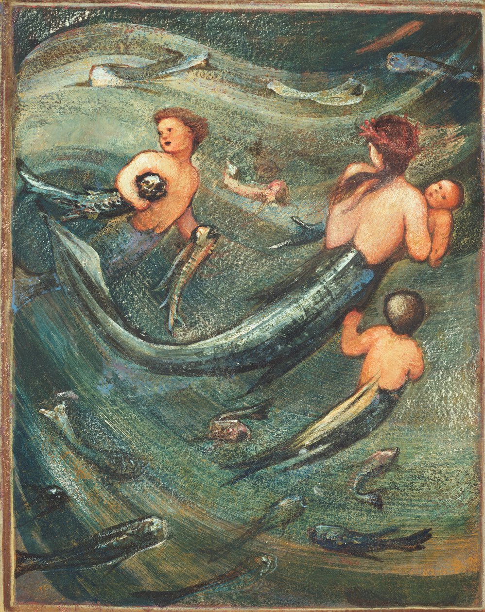 Havfruer i dybet, 1882 af Edward Burne Jones