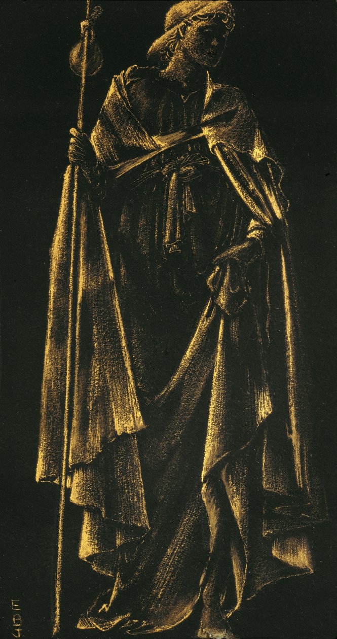 Ministering Angel (guldmaling på papir) af Edward Burne Jones