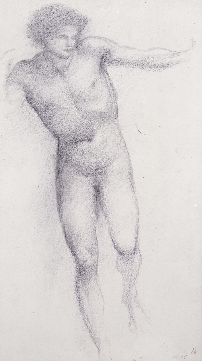 Perseus - Rock of Doom (kridt på papir) af Edward Burne Jones