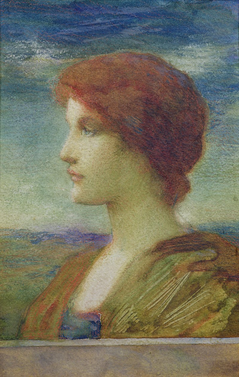 Portræt af Sarah Bernhardt (1844-1923) (pastel) af Edward Burne Jones