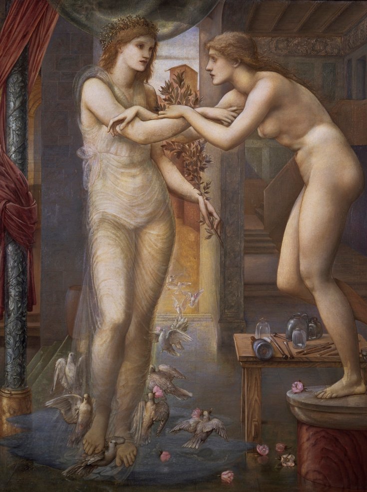 Pygmalion og billedet: Guddommens brande, 1868-78 af Edward Burne Jones