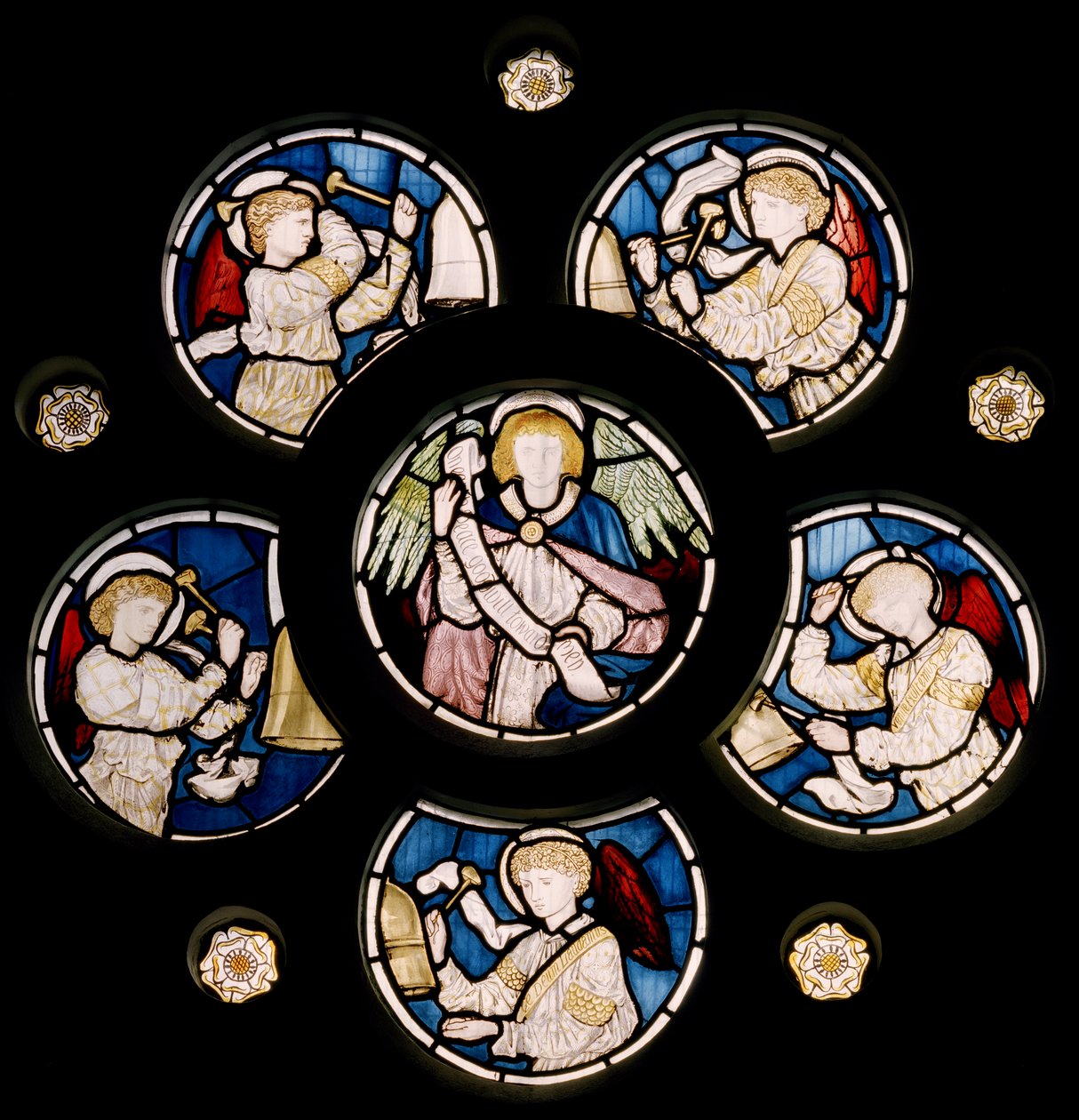 Rose Window, 1866 (farvet glas) af Edward Burne Jones