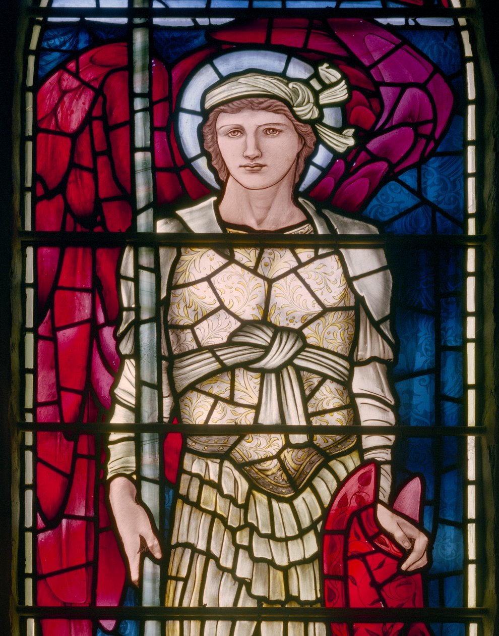 Rottingdean, St. Margaret, Morris & Co., Edward Burne-Jones, East Window, St Michael detalje, 1893 af Edward Burne Jones