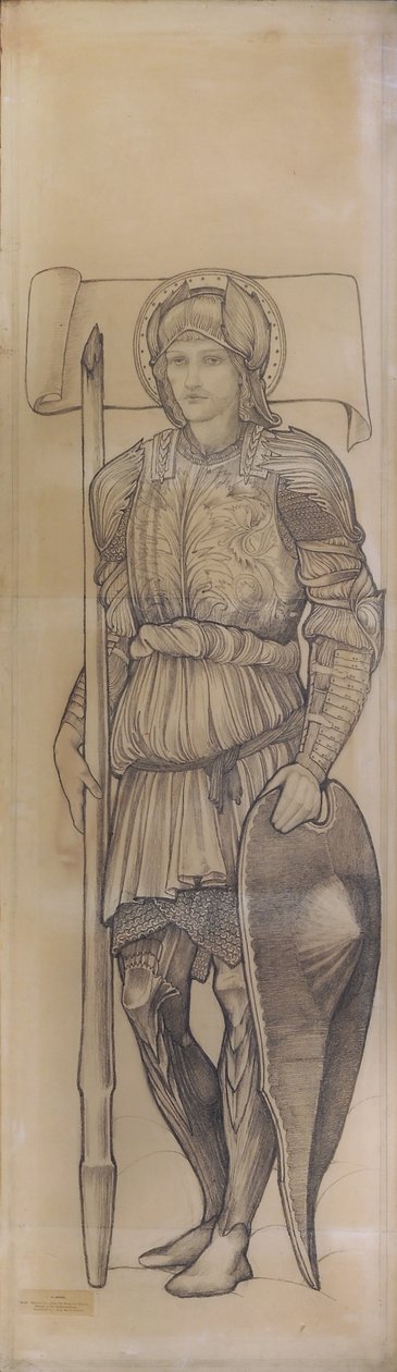 Saint George, 1880 (kridt på papir) af Edward Burne Jones