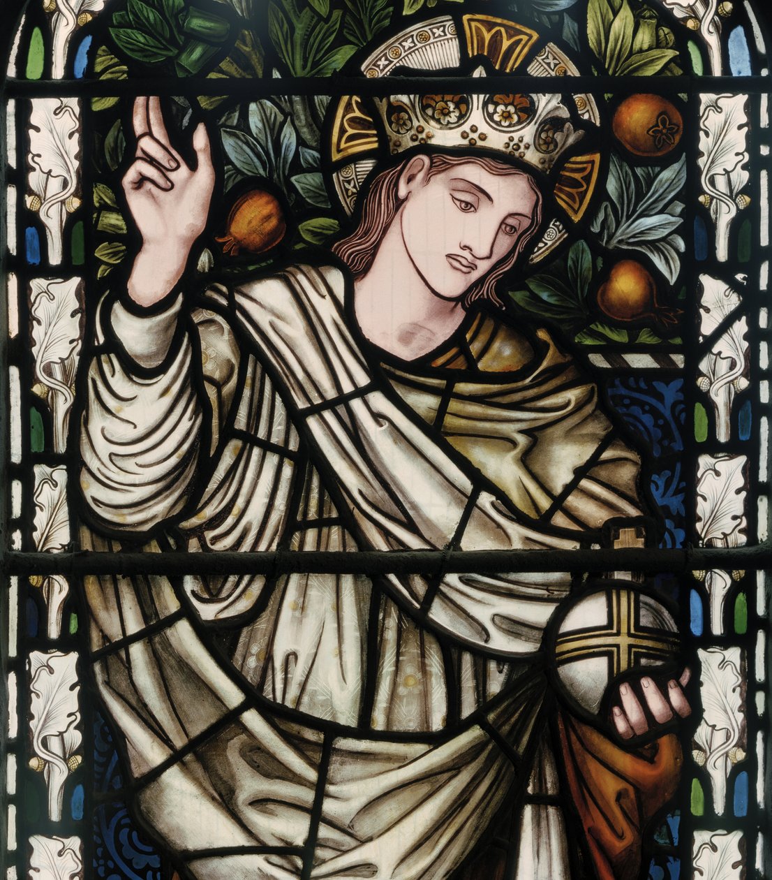 Salvator Mundi, 1876 (farvet glas) af Edward Burne Jones