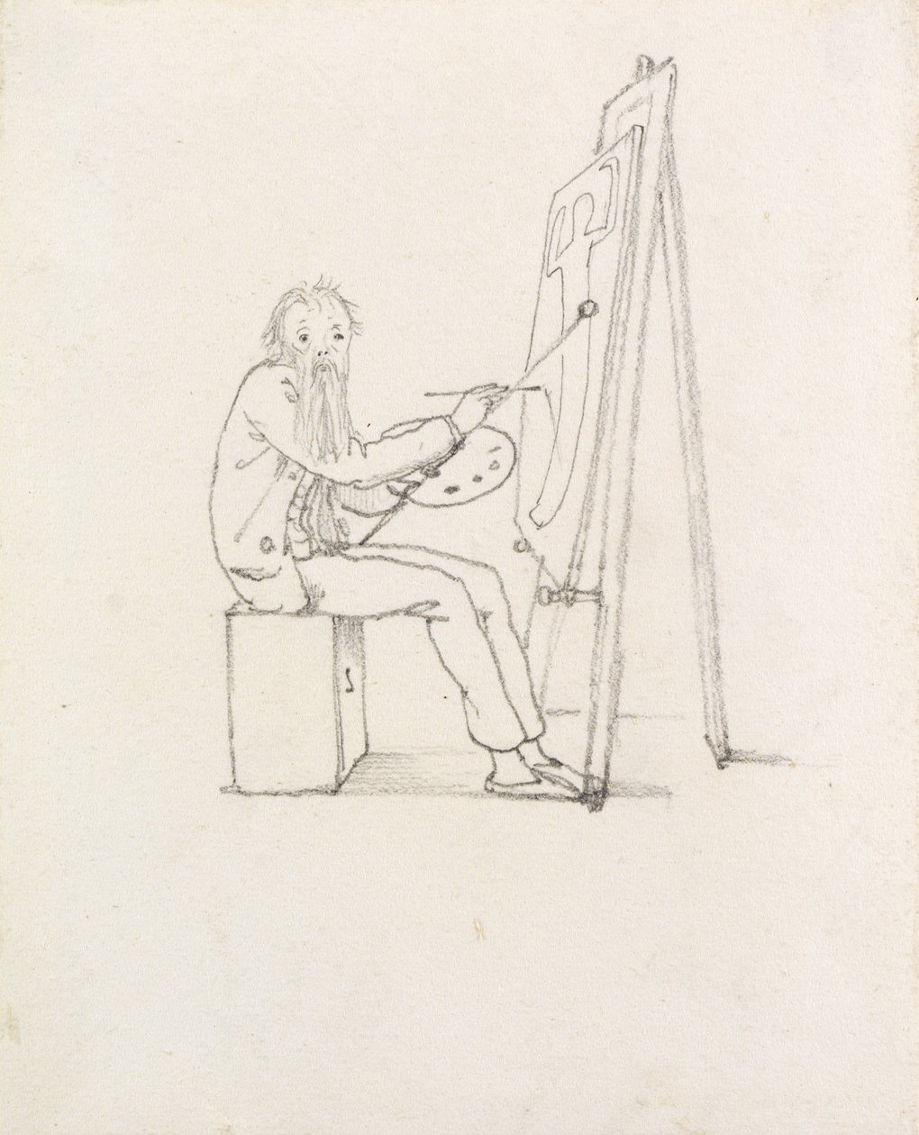 Selvkarikatur, 1874 af Edward Burne Jones
