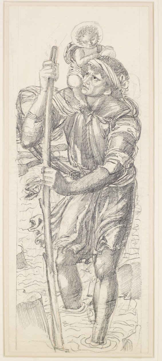 Sankt Kristoffer og Kristusbarnet af Edward Coley Burne Jones