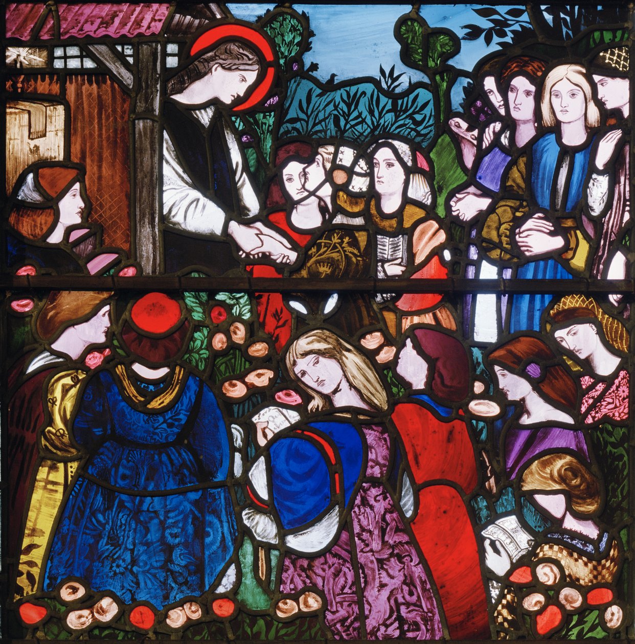 St Frideswide, detalje, 1859 (farvet glas) af Edward Burne Jones