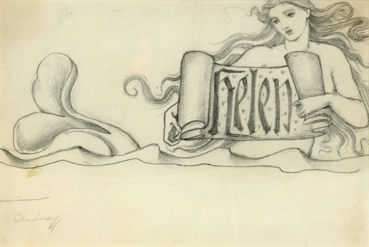Studie for Helen, ca. 1880 af Edward Burne Jones