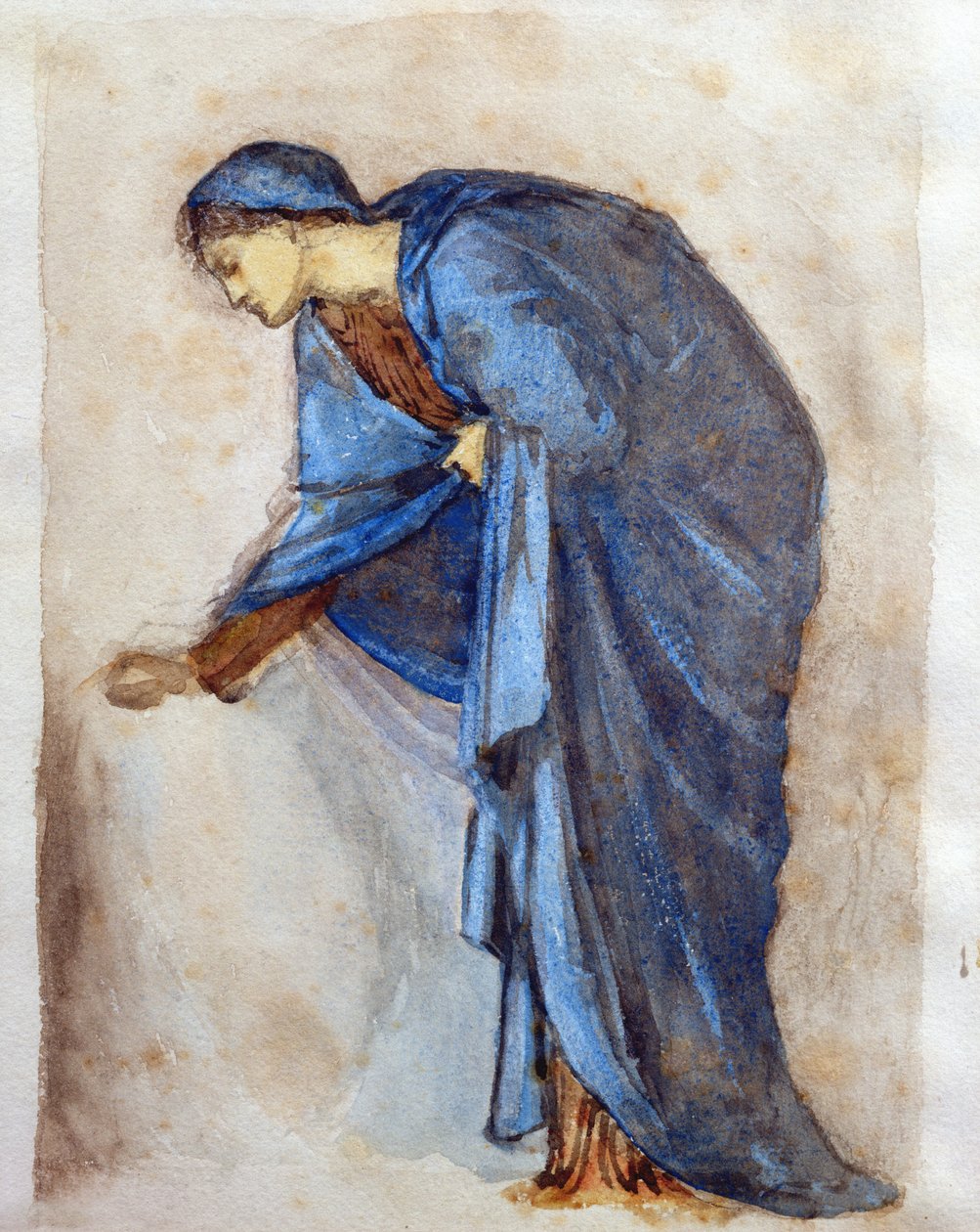 Studie til en figur af Jomfruen (wc) af Edward Burne Jones