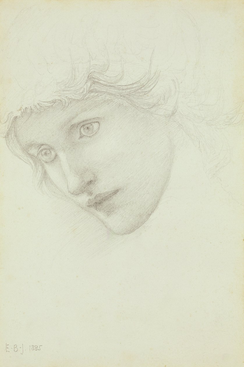 Studie for lederen af en havfrue, 1885 af Edward Burne Jones