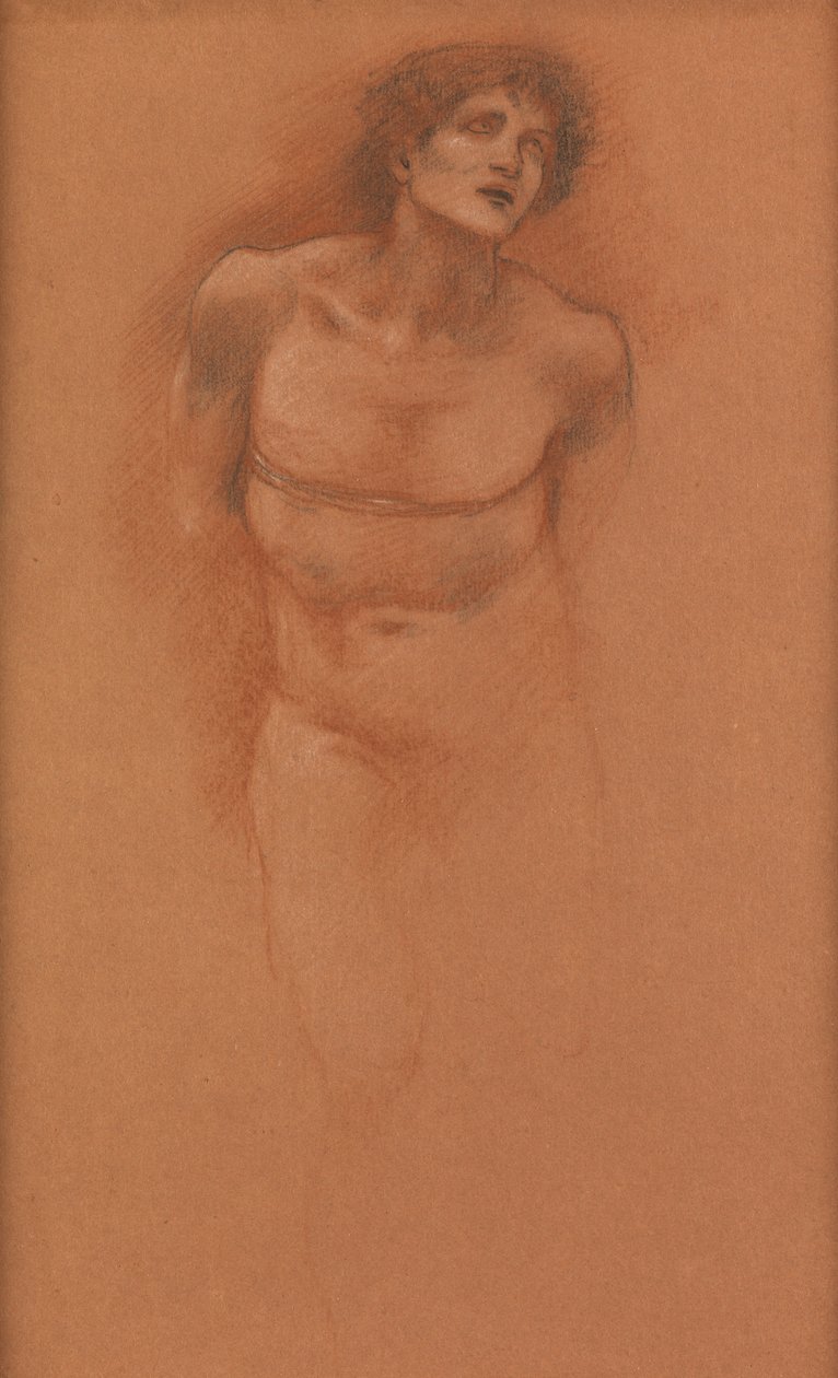 Studie til kærlighedsfiguren i "Kærlighedens bil" af Edward Burne Jones