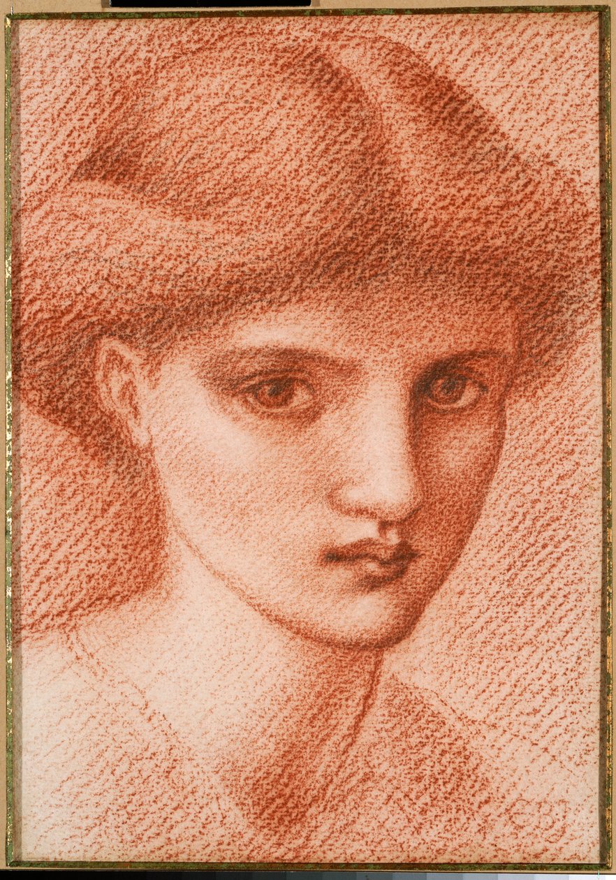 Studie af en piges hoved af Edward Burne Jones