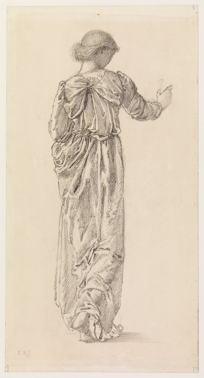 Studie af en draperet kvindefigur for "The Garland Weavers", 1866 af Edward Burne Jones
