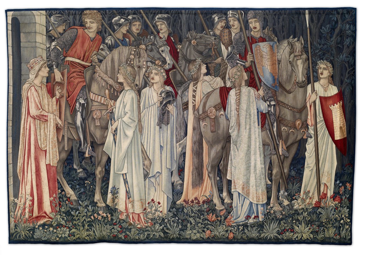 The Arming and Departure of the Knights, gobelin designet af kunstneren og vævet af Morris & Co., 1895-96 af Edward Burne Jones
