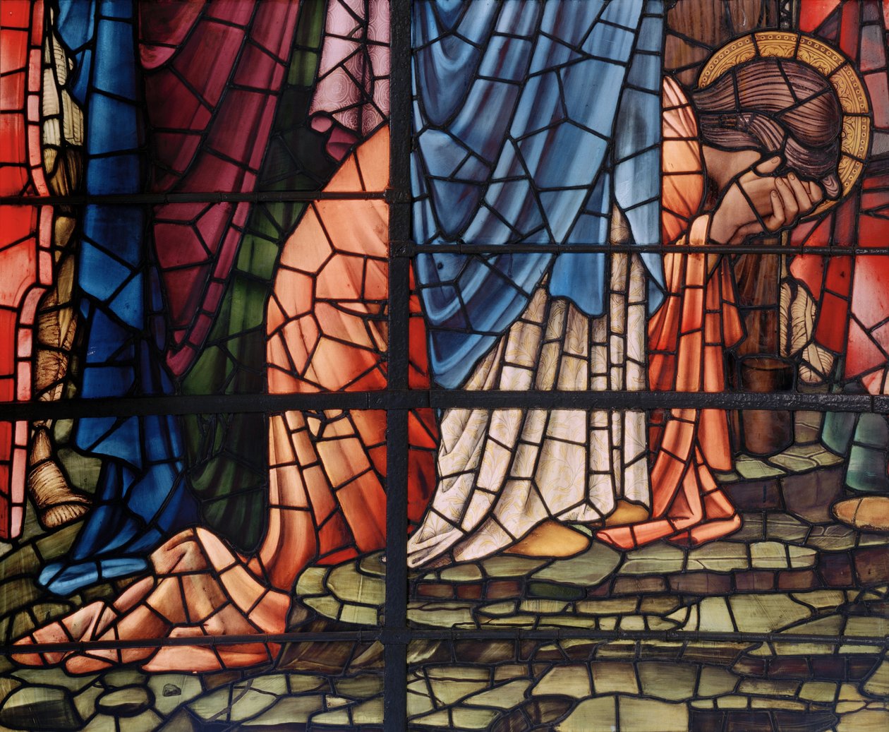 The Crucifixion Window, detalje, Mary Magdalene, 1888 (farvet glas) af Edward Burne Jones