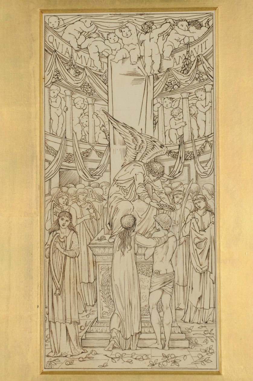 The Mystic Marriage, 1871-74 (blæk på papir) af Edward Burne Jones