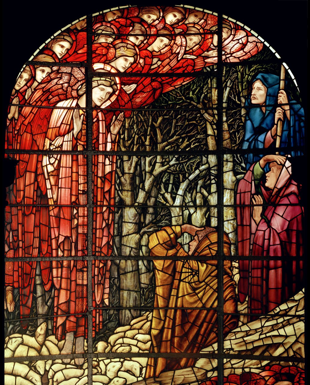 The Nativity Window, detalje, Hyrderne, 1888 (farvet glas) af Edward Burne Jones