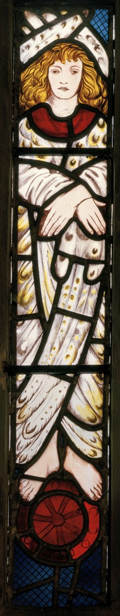 Det nye Jerusalem, engel, detalje, 1862-3 (farvet glas) af Edward Burne Jones