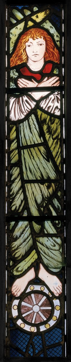 Det nye Jerusalem, engel, detalje, 1862-3 (farvet glas) af Edward Burne Jones