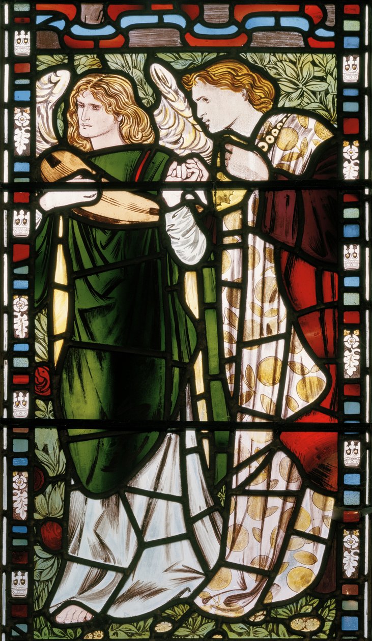Det nye Jerusalem, detalje, 1862-3 (farvet glas) af Edward Burne Jones