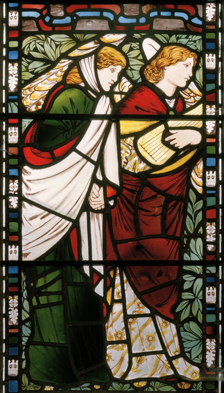 Det nye Jerusalem, detalje, 1862-3 (farvet glas) af Edward Burne Jones