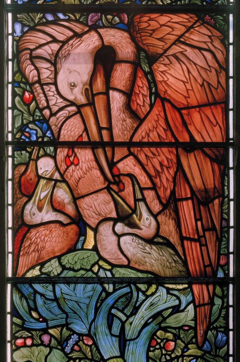 The Pelican In Her Piety, East Window, 1880 (farvet glas) af Edward Burne Jones