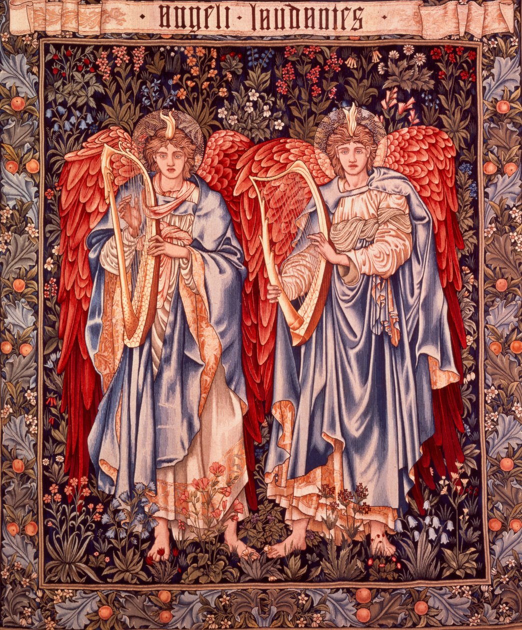 Angeli Laudantes, gobelin designet af Henry Dearle med figurer af Edward Burne-Jones oprindeligt tegnet i 1877/78, vævet i Merton Abbey i 1894 af Morris and Co. (uld og silke på bomuld) af Edward Coley and Dearle John Henry Burne Jones 