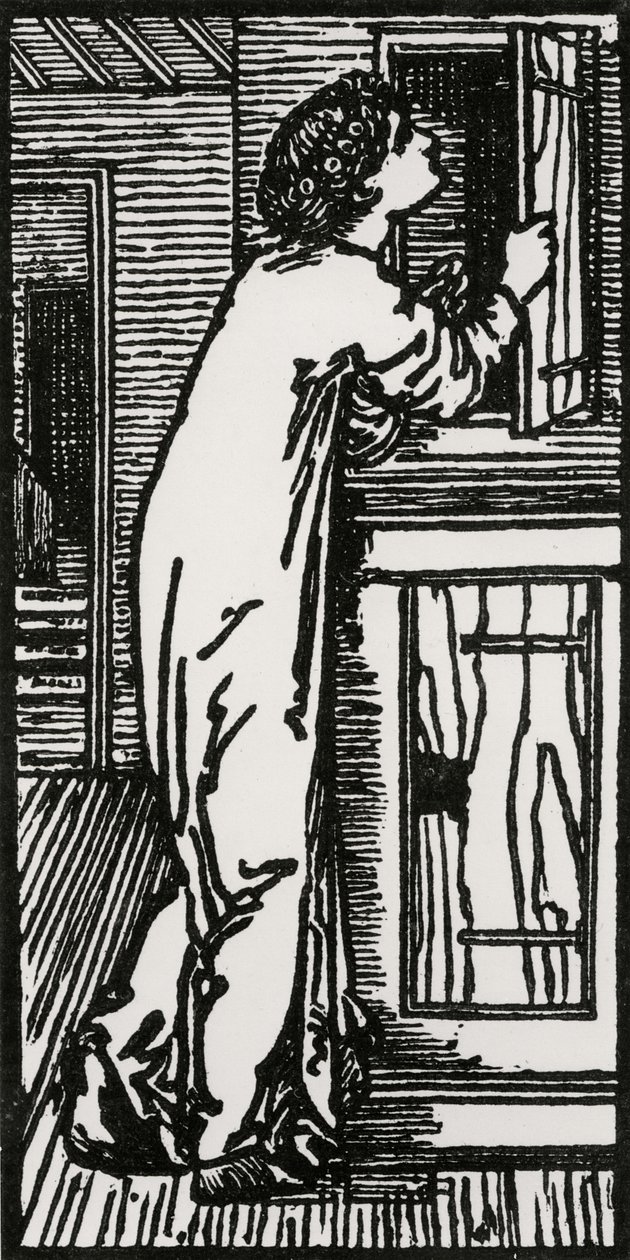 Psyche ser ind i skabet, 1866 af Edward Coley after Burne Jones