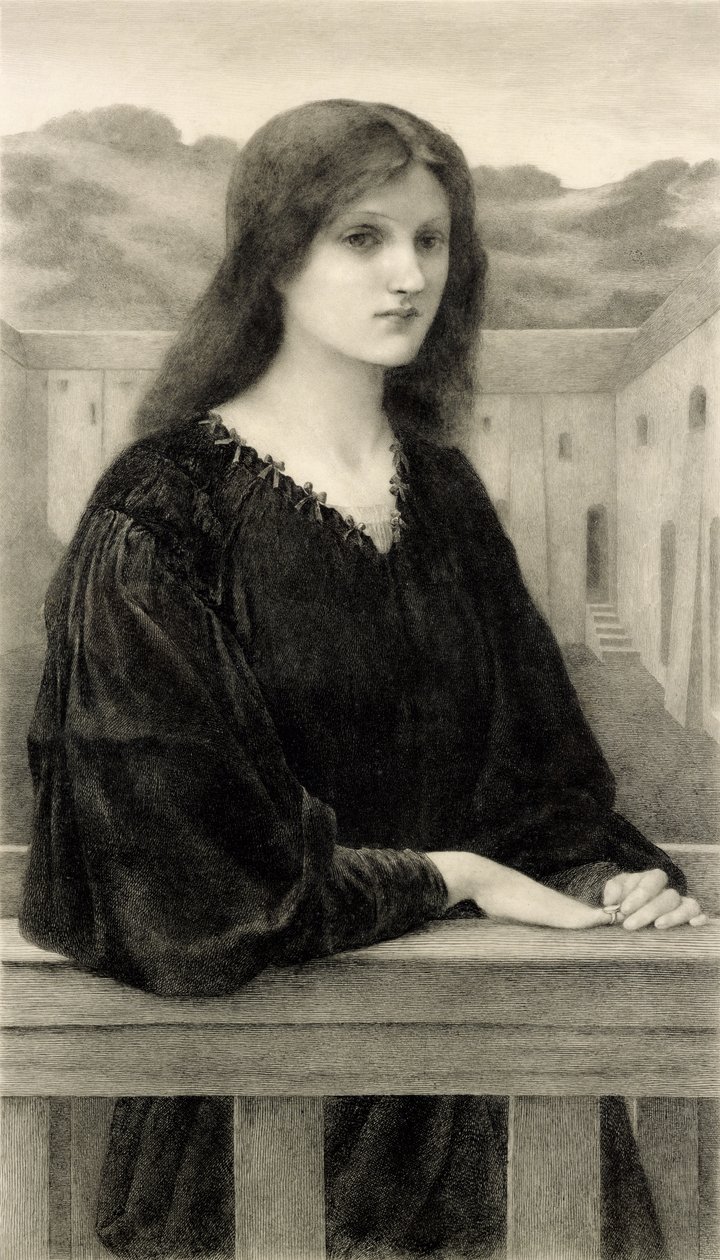 Vespertina Quies, indgraveret af Emile Boilvin (1845-99) pub. af Arthur Tooth & Sons, 1897 af Edward Coley after Burne Jones