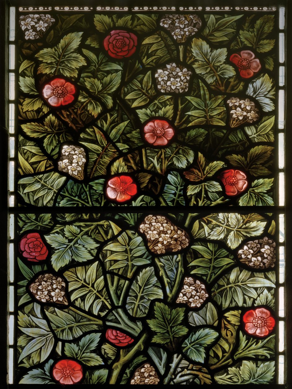 Wilden, All Saints, Morris & Co., Edward Burne-Jones, John Henry Dearle (1859-1932), Løv, detaljer, 1902-1914, Louisa, Alfred, The Baldwins, premierminister, metodist, Worcestershire, Arts & Crafts, af Edward Coley and Dearle Burne Jones