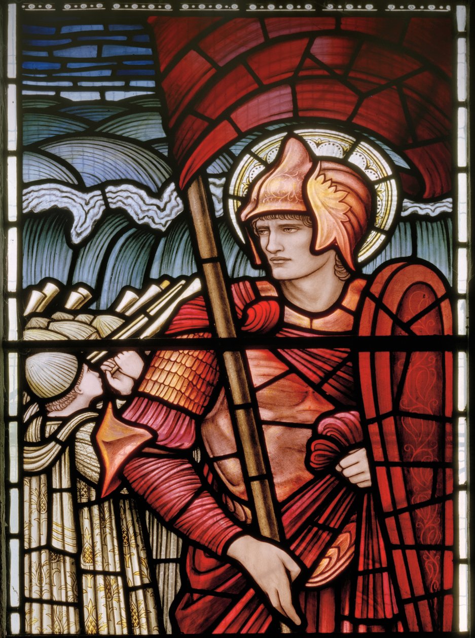 Wilden, All Saints, Morris & Co., Edward Burne-Jones, John Henry Dearle (1859-1932), Joshua, detaljer, 1902-1914, Louisa, Alfred, The Baldwins, premierminister, metodist, Worcestershire, Arts & Crafts, af Edward Coley and Dearle Burne Jones
