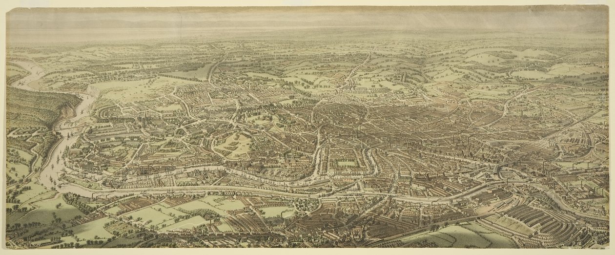 Fugleperspektiv af Bristol af Edward Colston Lavars