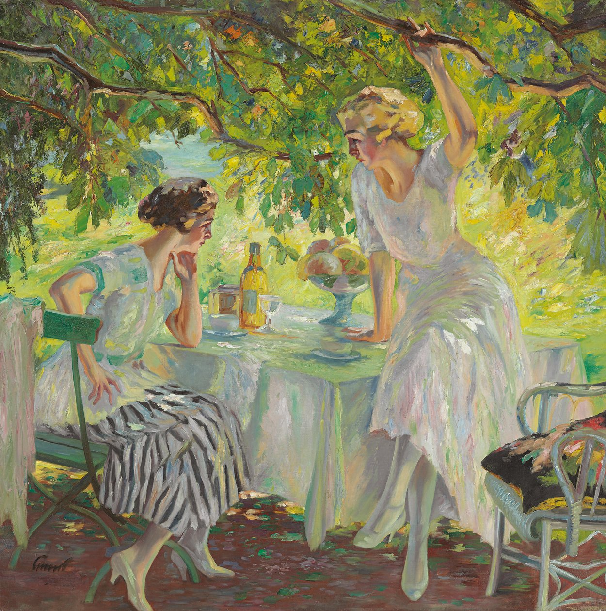 Afternoon Tea (olie på lærred) af Edward Cucuel