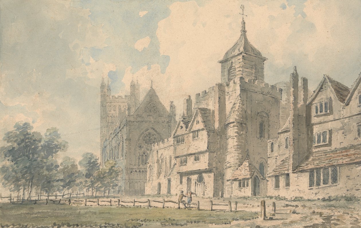 Exeter Cathedral og tilstødende bygninger af Edward Dayes