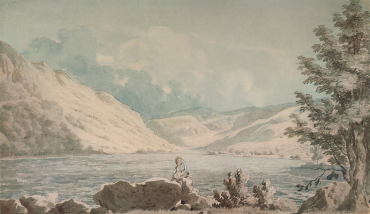 Hawes Water, Westmorland, c1790, 1935 af Edward Dayes