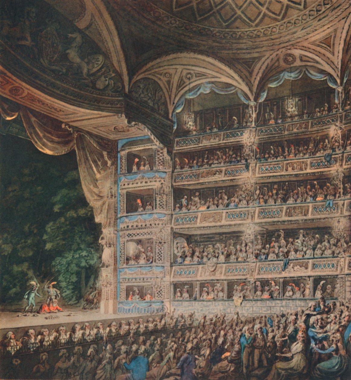 Interiør af Drury Lane Theatre, 1795, 1948. af Edward Dayes
