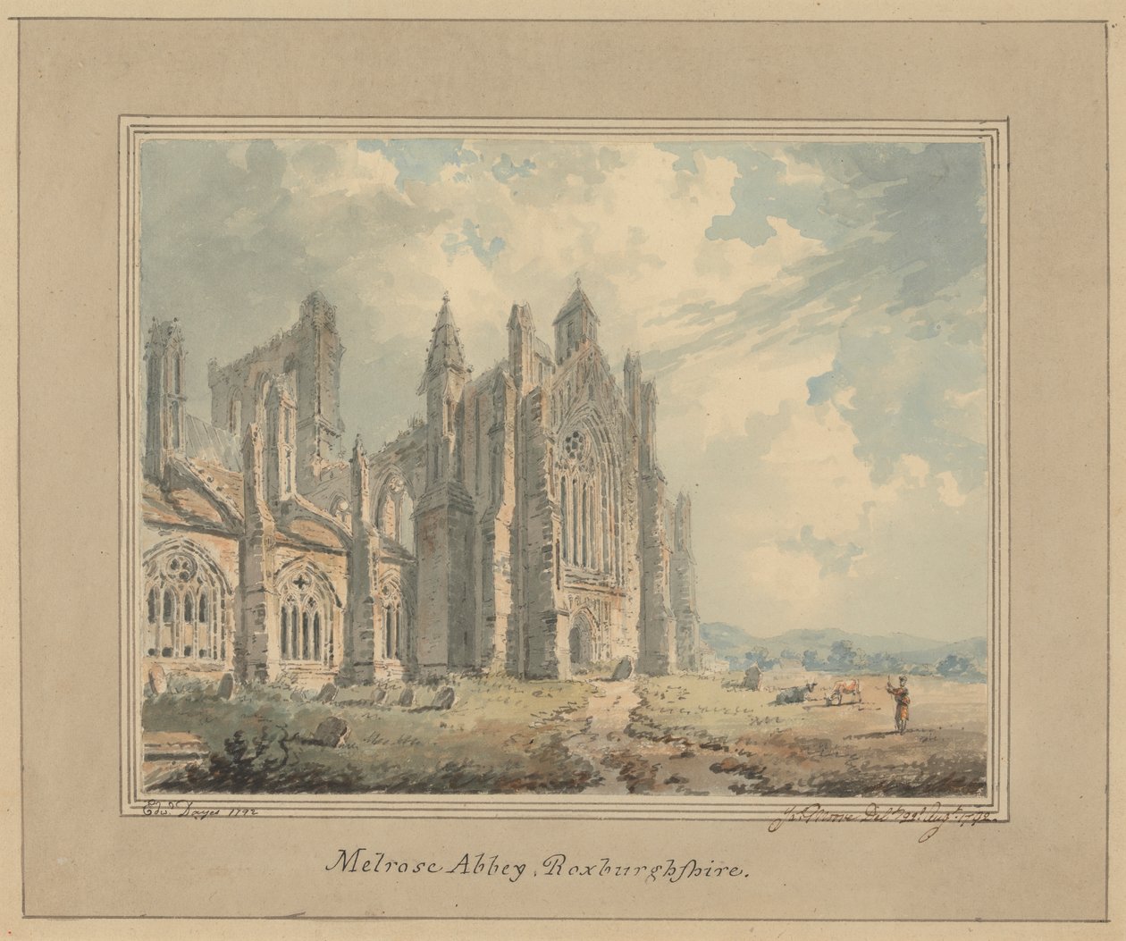 Melrose Abbey, Roxburghshire af Edward Dayes