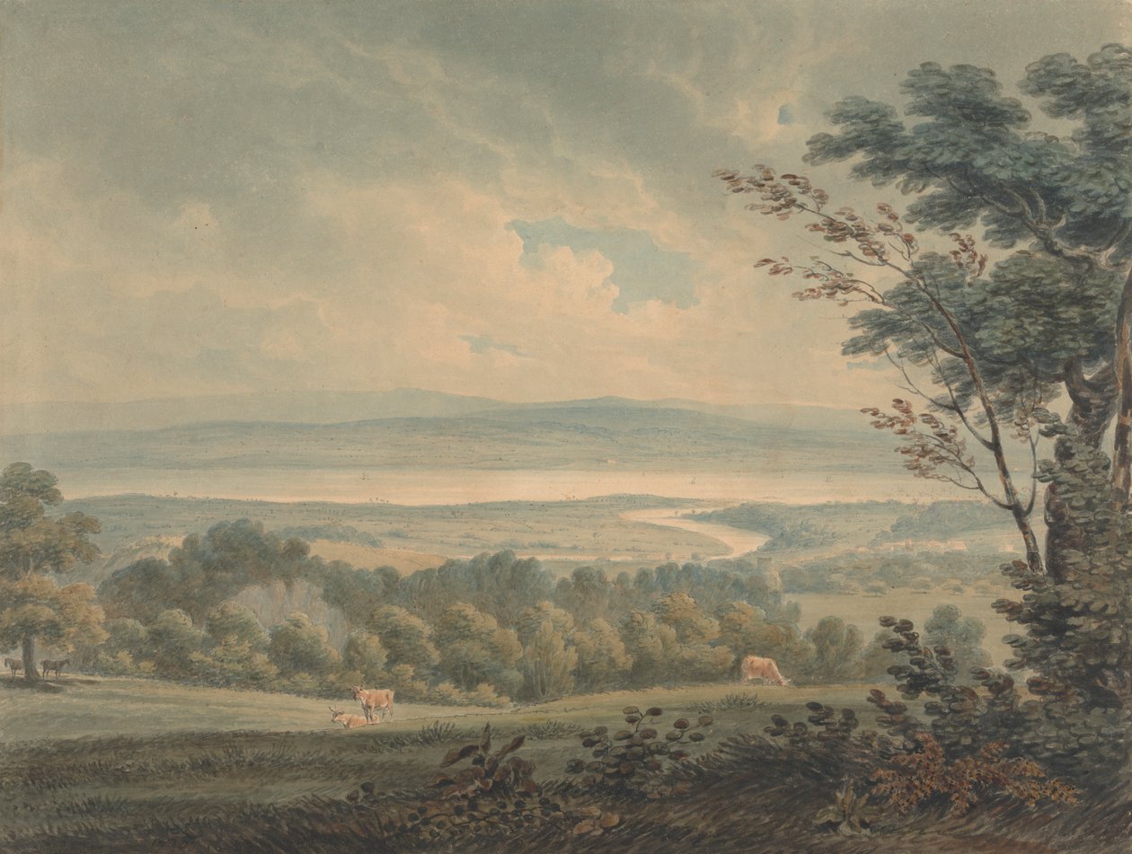 Mødet mellem floderne Severn og Wye, nær Chepstow af Edward Dayes