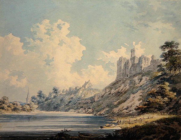 Warkworth Castle (akvarel på papir) af Edward Dayes