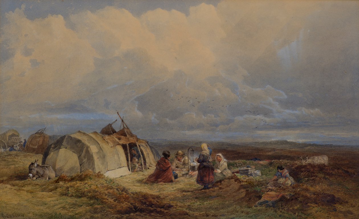 Gipsy Campment, ca. 1863 (akvarel) af Edward Duncan