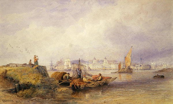 Greenwich Hospital på Themsen af Edward Duncan
