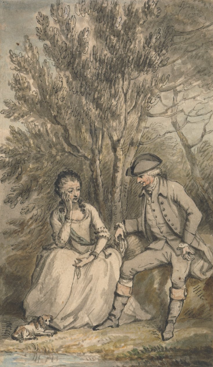 Illustration til A Sentimental Journey: Episode: Maria og hendes hund Sylvia af Edward Edwards