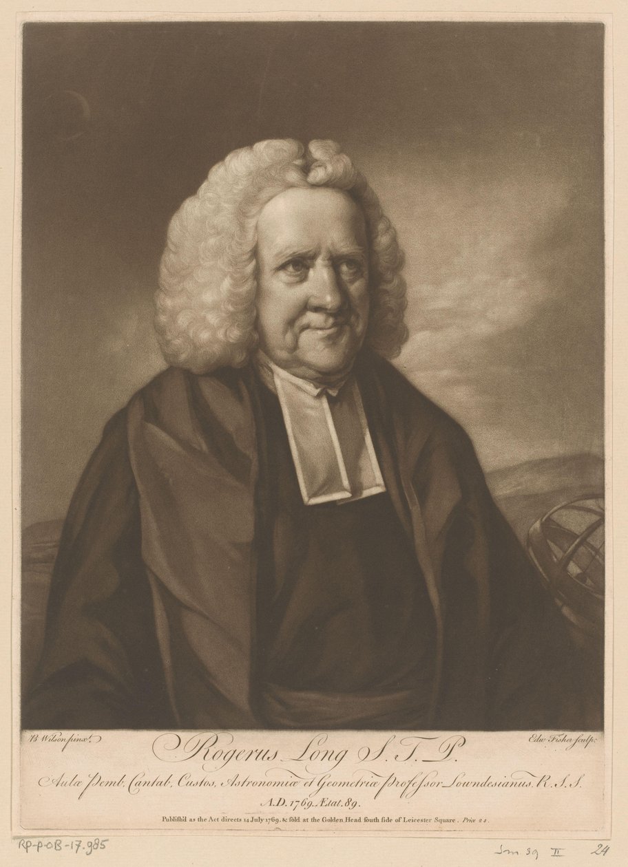 Portret af Roger Long Rogerus Long (titel på objekt) af Edward Fisher