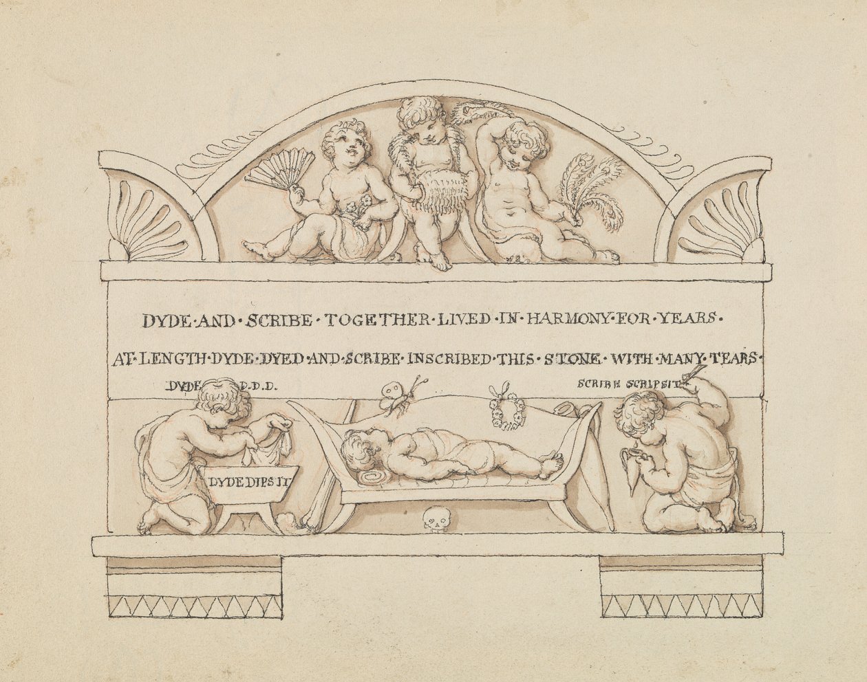 Design til Monument to Dyde and Scribe af Edward Francis Burney