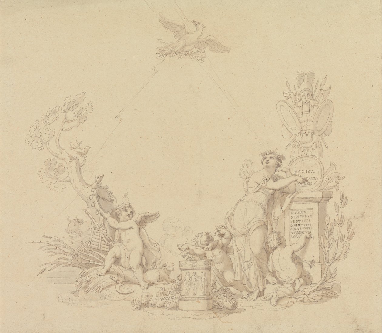 Design til illustrationer til Beethovens værker af Edward Francis Burney