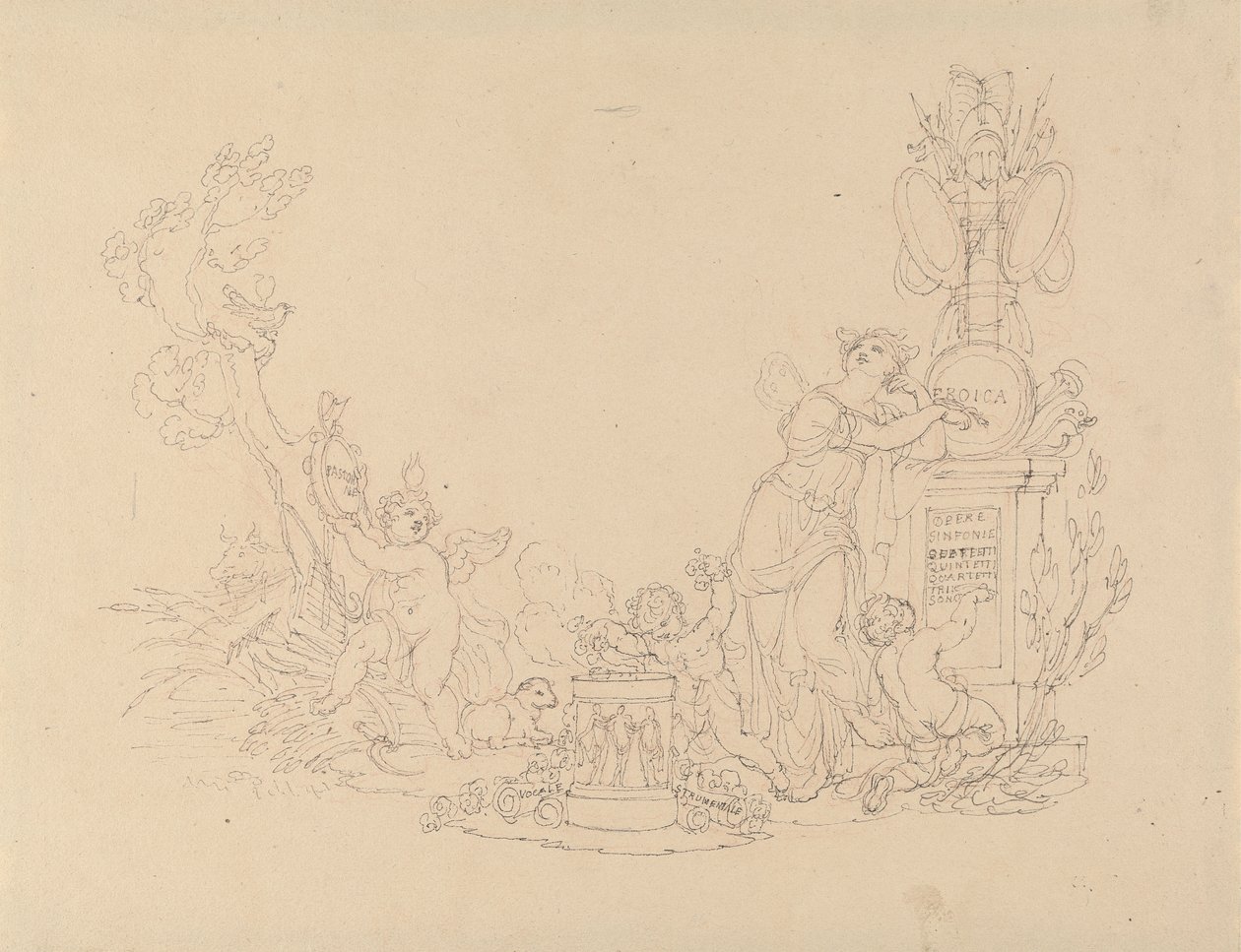 Design til illustrationer til Beethovens værker af Edward Francis Burney