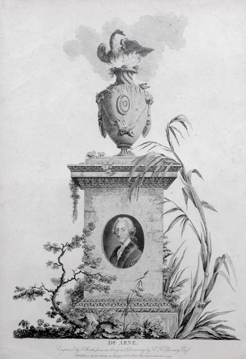 Dr. Thomas Augustine Arne (1710-78), graveret af James Heath (1757-1834), 1793 (se også 84546) af Edward Francis Burney